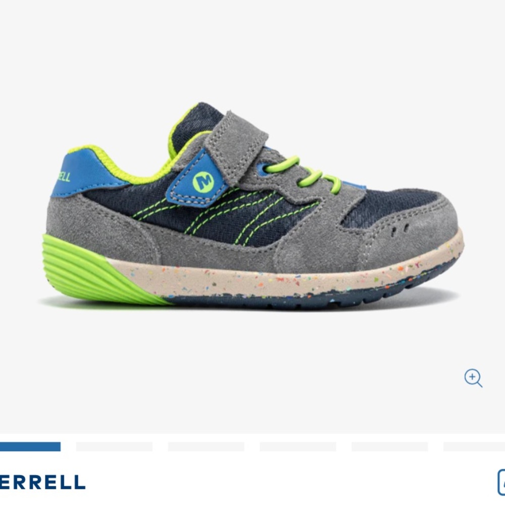 Merrell Bare Foot Steps A83 Gray/Blue and Green Sneakers